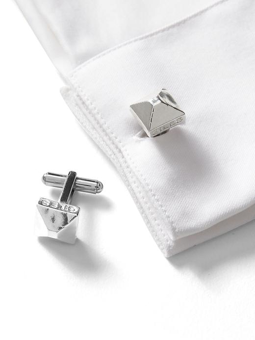 Banana Republic Mens Giles & Brother   Pyramid Cufflinks Silver Size One Size