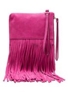 Banana Republic Italian Suede Fringe Small Pouch Size One Size - Pop Pink