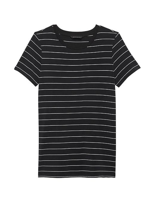 Banana Republic Womens Stretch-modal Side-slit Tunic T-shirt Shadow Stripe Size Xxl