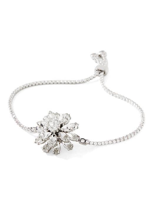 Banana Republic Sparkle Corsage Slider Bracelet - Clear Crystal