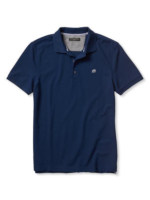 Banana Republic Mens Slim Signature Pique Polo Size L Tall - Navy
