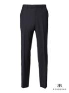 Banana Republic Mens Slim Monogram Navy Windowpane Wool Suit Trouser - Dark Navy