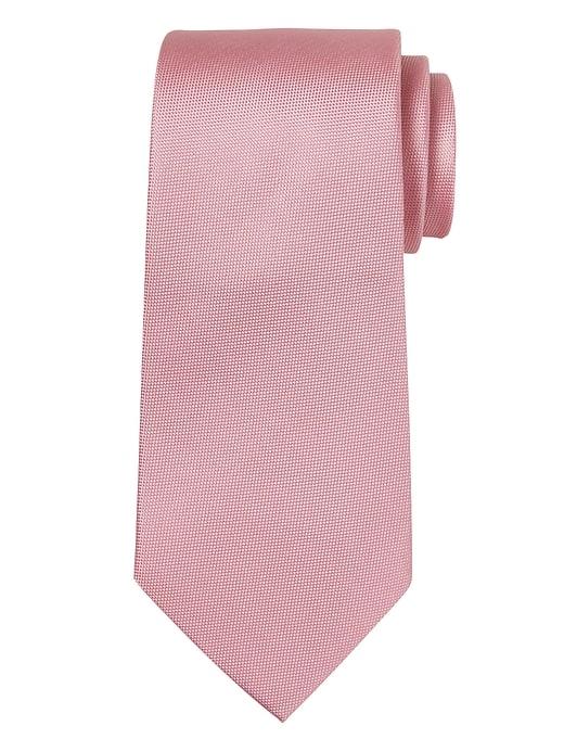 Banana Republic Mens Oxford Silk Nanotex Tie Pink Sundown Size One Size