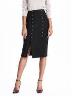 Banana Republic Womens Heritage Buttoned Midi Skirt Size 0 - Black