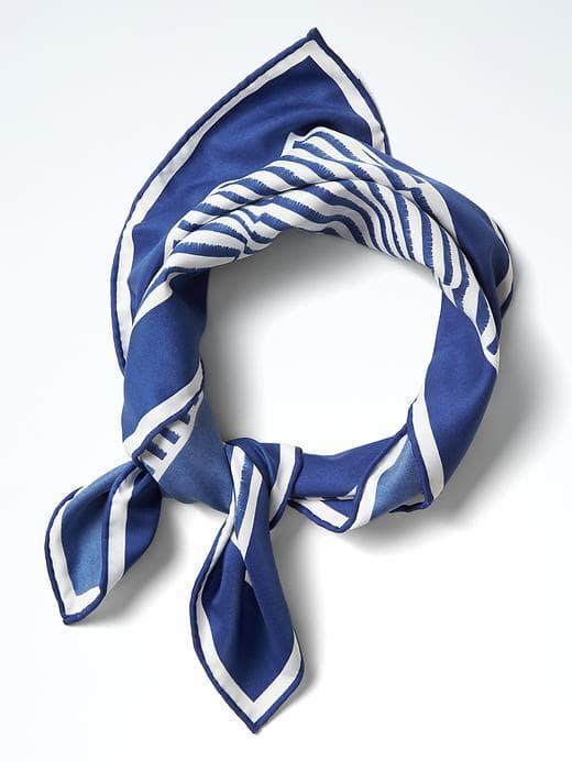 Banana Republic Fractured Stripe Square Scarf - Bright Blue