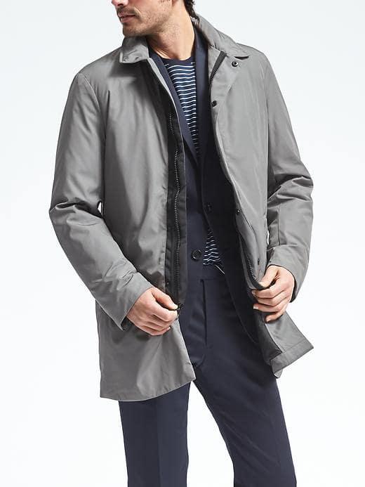 Banana Republic Mens Nylon Mac Jacket - Charcoal