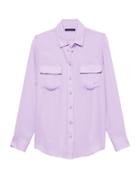 Banana Republic Womens Dillon Classic-fit Utility Shirt Lavender Size M