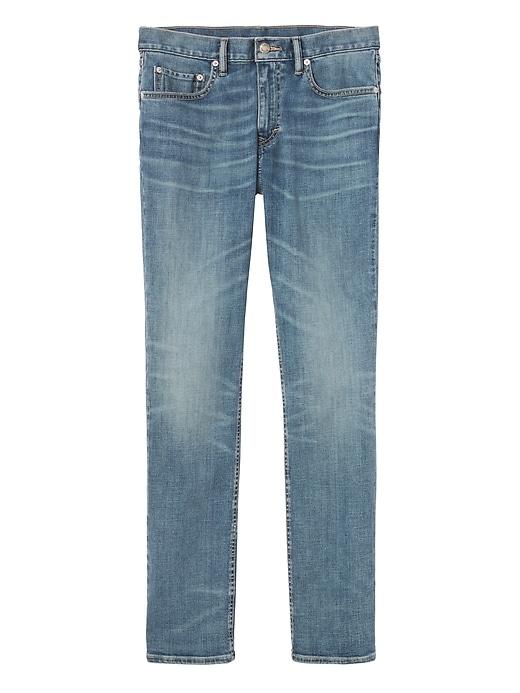 Banana Republic Mens Slim Rapid Movement Denim Light Wash Jean Crenshaw Wash Size 36w