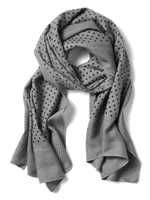 Banana Republic Mens Multi Dot Wool Scarf Heather Gray Size One Size