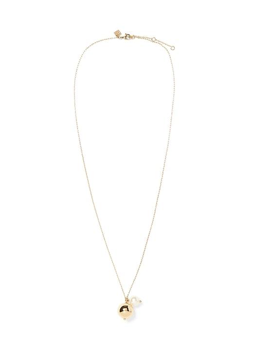 Banana Republic Womens Pearl Bauble Layer Necklace Gold Size One Size