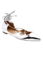 Banana Republic Allie Lace Up Flat Size 6 - Silver