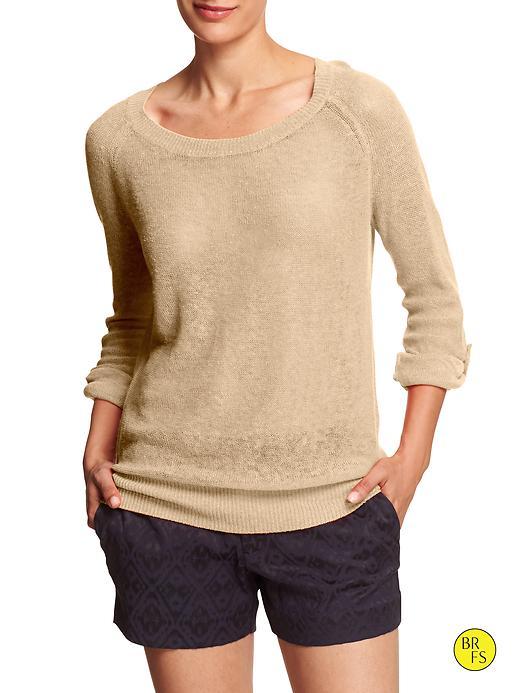Banana Republic Womens Factory Linen/cotton Sweater Motorcross Khaki Size M