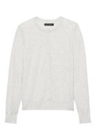 Banana Republic Womens Stretch-cotton Cardigan Sweater Heather Light Gray Size L