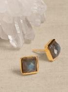 Tiny Square Facet Stud Earrings | Aureus + Argent