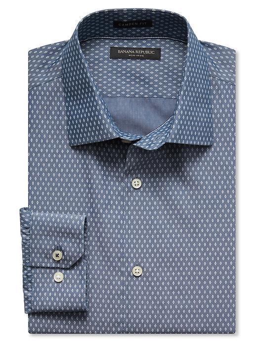 Banana Republic Mens Camden Fit Non Iron Blue Diamond Shirt Size L Tall - Philipsburg Blue
