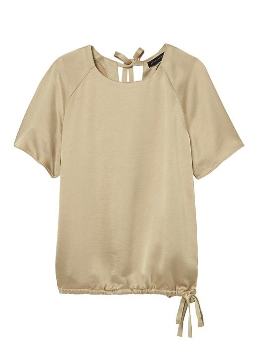 Banana Republic Womens Satin Drawstring Hem Top Golden Beige Size Xs