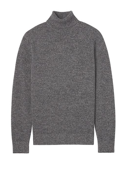 Banana Republic Mens Italian Merino-blend Turtleneck Heather Charcoal Size Xl
