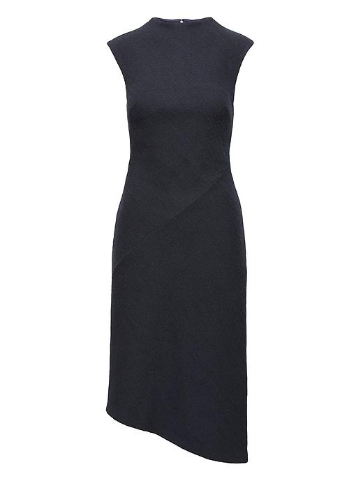 Banana Republic Womens Boucl Mock-neck Sheath Dress Navy Size 4