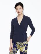 Banana Republic Womens Merino Wool Wrap Cardigan Size L - Navy