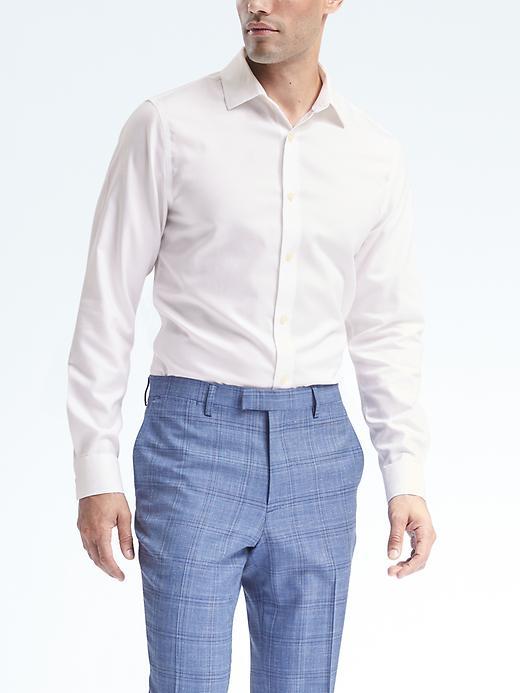Banana Republic Mens Grant Fit Non Iron Shirt - White