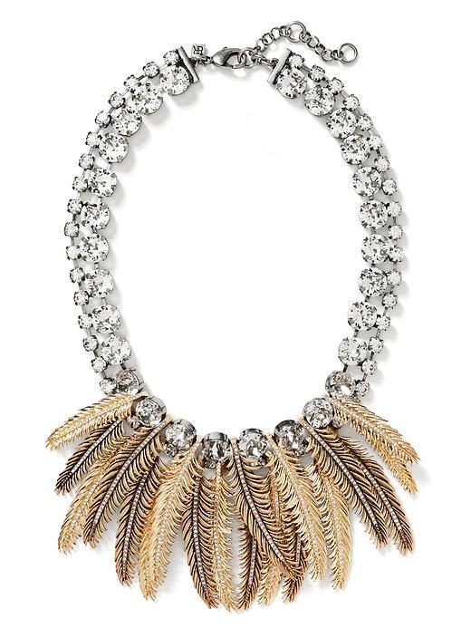Banana Republic Feather Fringe Necklace Size One Size - Silver