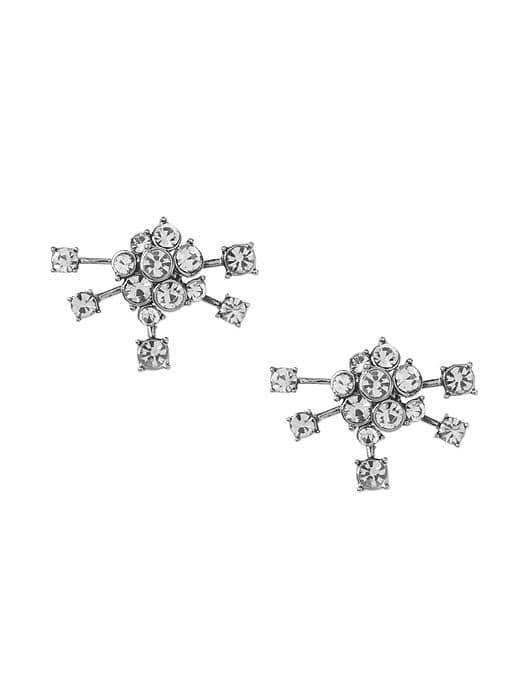 Banana Republic Cluster Link Stud Earring - Hematite