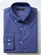 Banana Republic Mens Grant Fit Supima Micro Stripe Shirt - Blue Murano