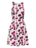 Banana Republic Womens Petite Floral Fit-and-flare Dress Purple Poppy Size 6