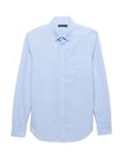 Banana Republic Mens Grant Slim-fit Seersucker Stripe Shirt Light Blue Size Xl