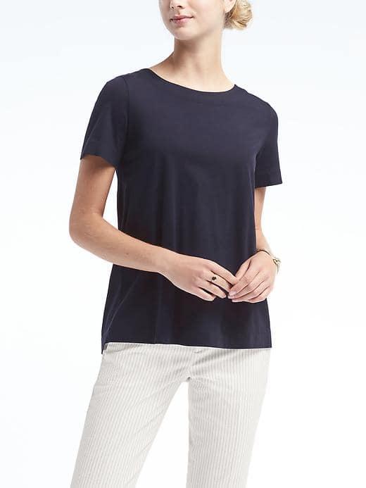 Banana Republic Womens Bow Back Couture Tee - Navy