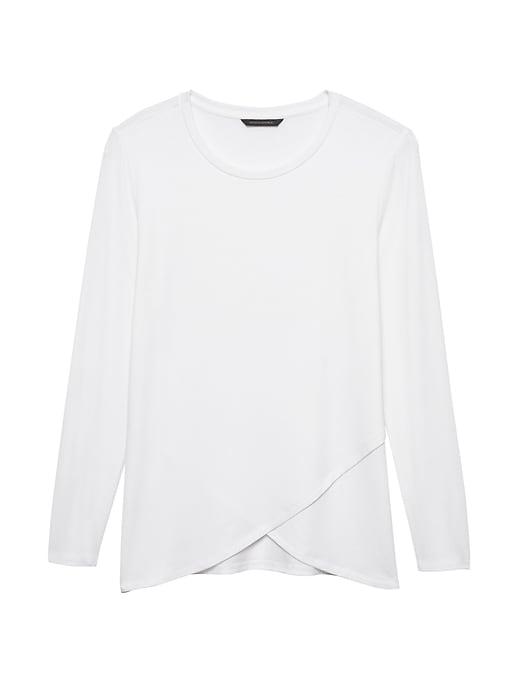 Banana Republic Womens Threadsoft Cross-front T-shirt White Size Xs