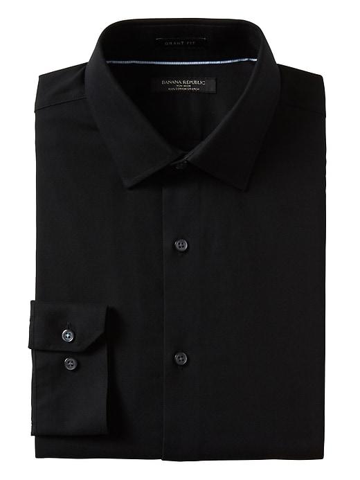 Banana Republic Mens Grant Slim Fit Non Iron Stretch Solid Shirt - Black