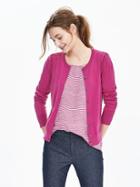 Banana Republic Womens Open Front Wool Cardigan Size L - Bright Magenta