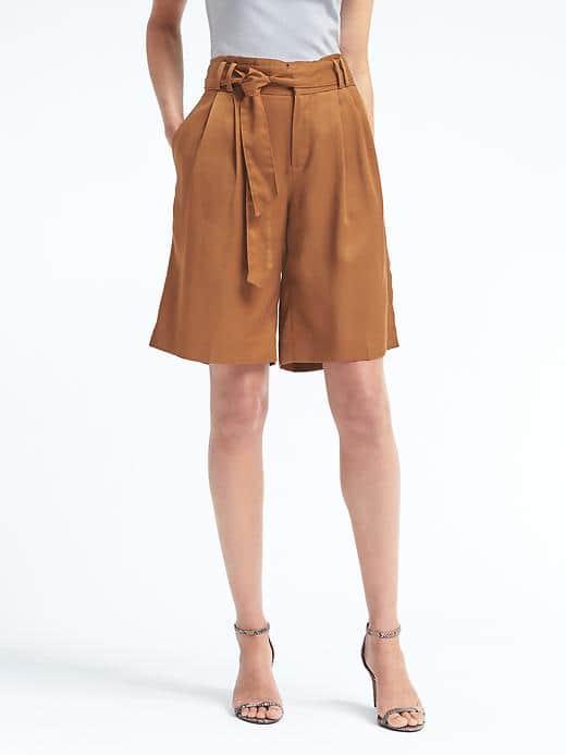 Banana Republic Avery Fit Tie Waist Bermuda Short - Copper Pot
