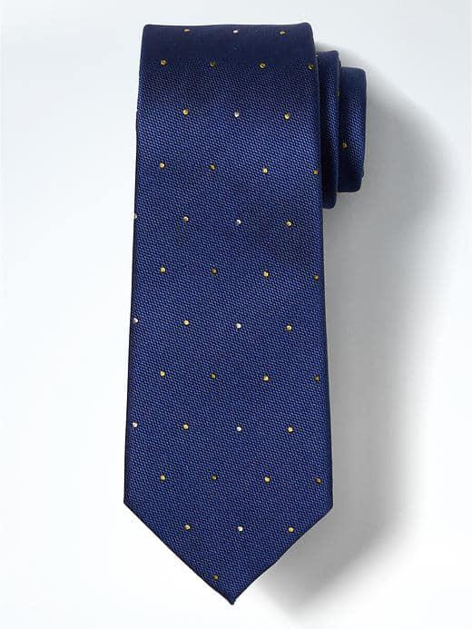 Banana Republic Mens Multi Dot Silk Nanotex Tie - Navy