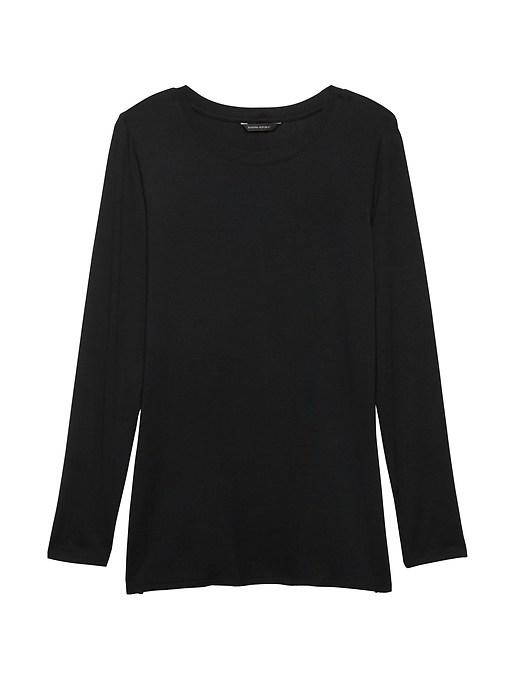 Banana Republic Womens Soft Stretch Tunic T-shirt Black Size M