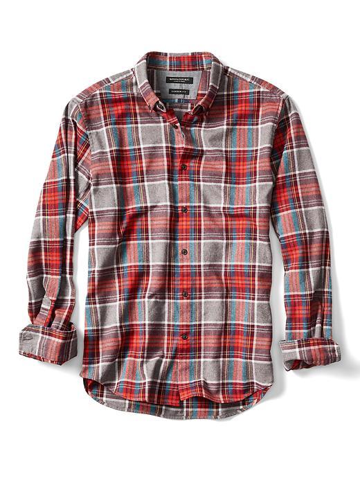 Banana Republic Mens Camden Fit Flannel Tartan Shirt - Red