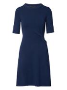Banana Republic Womens Knotted Fit-and-flare Sweater Dress Deep Sea Blue Size M