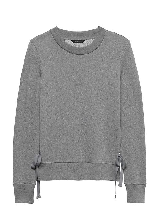 Banana Republic Womens French Terry Tie-side Sweatshirt Heather Gray Size Xs