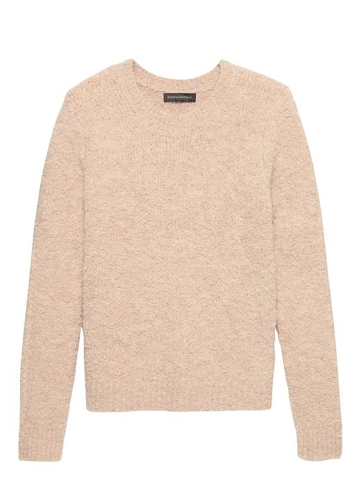 Banana Republic Womens Boucl Crew-neck Sweater Heather Oatmeal Size Xxs