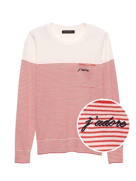 Banana Republic J'adore Stripe Pocket Sweater