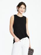 Banana Republic Womens Long Hi Neck Crew Tank Size M - Black
