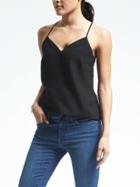 Banana Republic Womens Easy Care Crepe Vee Cami - Black