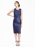 Banana Republic Womens Sleeveless Leather Dress Size 0 - Blue