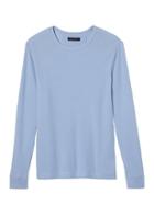 Banana Republic Mens Cotton-modal Waffle-knit Crew-neck T-shirt Light Blue Size M