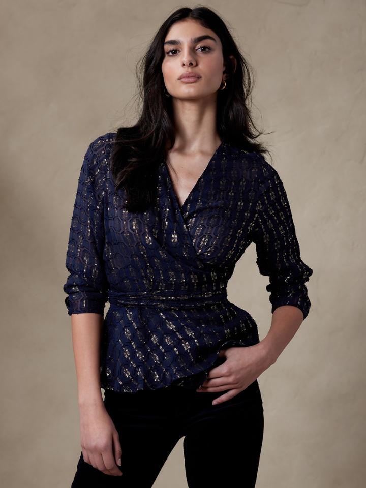 Aida Jacquard Wrap Top