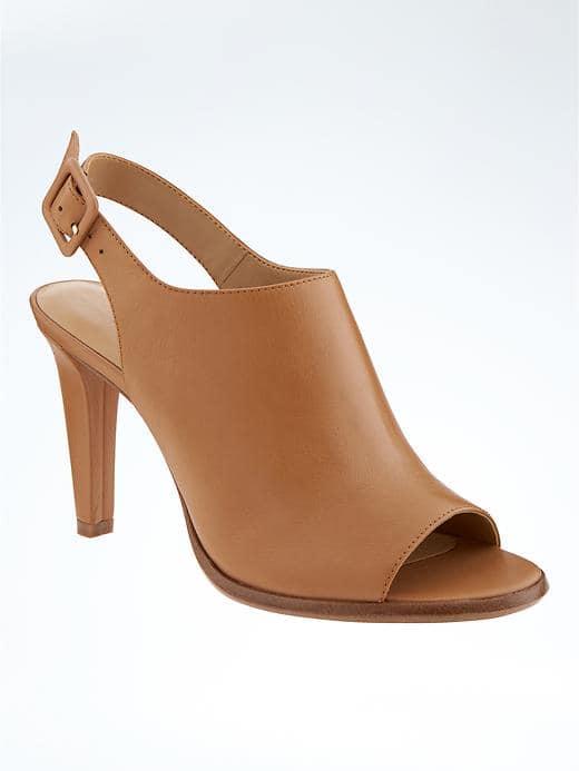 Banana Republic Peep Toe Slingback Mule - Nutmeg
