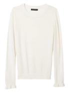 Banana Republic Fine Italian Superloft Ruffle Cuff Crew - Cocoon