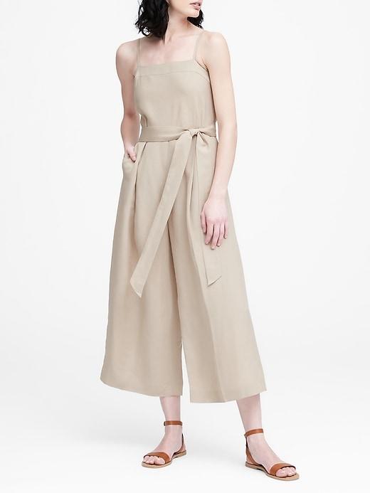Banana Republic Linen-blend Cropped Jumpsuit