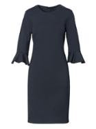 Banana Republic Womens Petite Ponte Flutter-sleeve Sheath Dress Navy Size 2